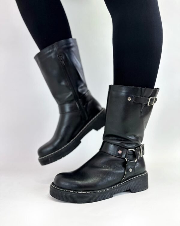 Bota biker de cuero